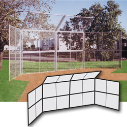 Chain Link Backstop-20' w/Hood & Wings