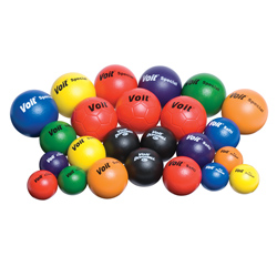 Voit Tuff Coated Foam Low-Bounce Ball - 5 in. Mini - Color My Class (Set of 6)