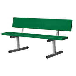 5' Portable Bench W/Back - White